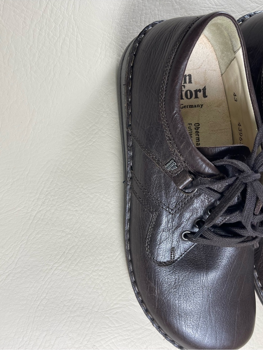 Finn Comfort Dark Brown Leather Lace-Up Oxford Sz 43 NWOT - Picture 3 of 11